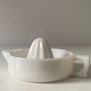 Vintage Sunkist Milk Glass Citrus Juicer Reamer - Made in USA